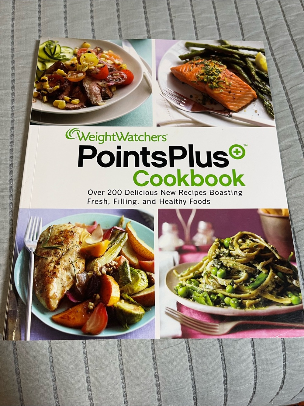 Weight Watchers PointsPlus Cookbook - White & Green Cover with Food Photography